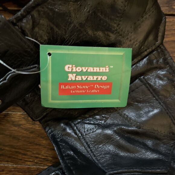 Black Leather Riding Chaps Men's Size M Giovanni Navarre Italian Stone Biker - Picture 2 of 10